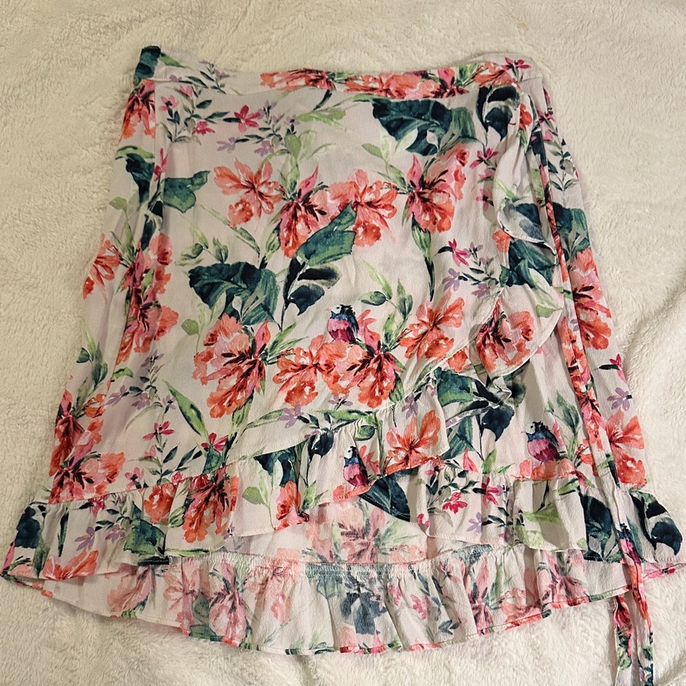Sanctuary Asymmetrical Floral Skirt - Pink and Green